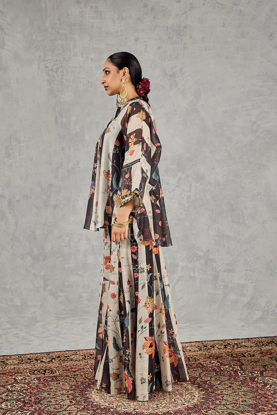 Black and White Chintz Namah Tunic Set