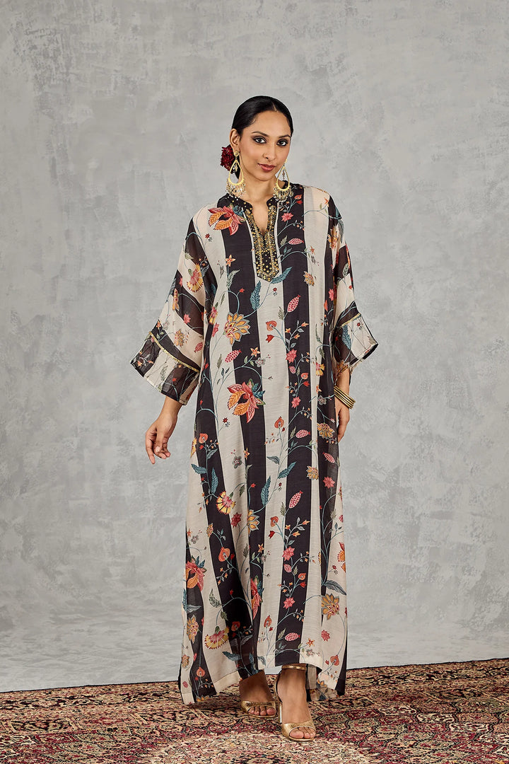 Black and White Chintz Kaftan