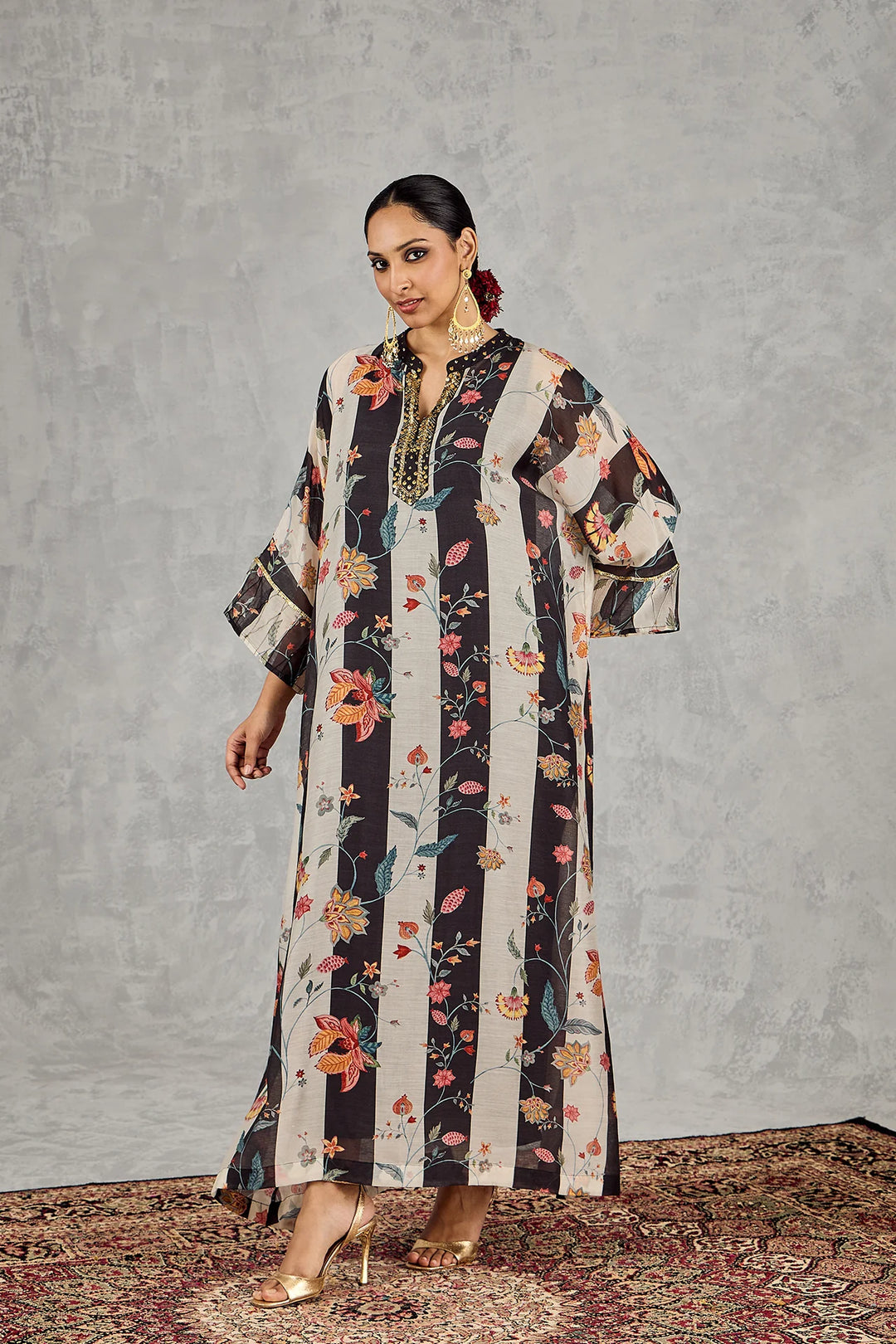 Black and White Chintz Kaftan