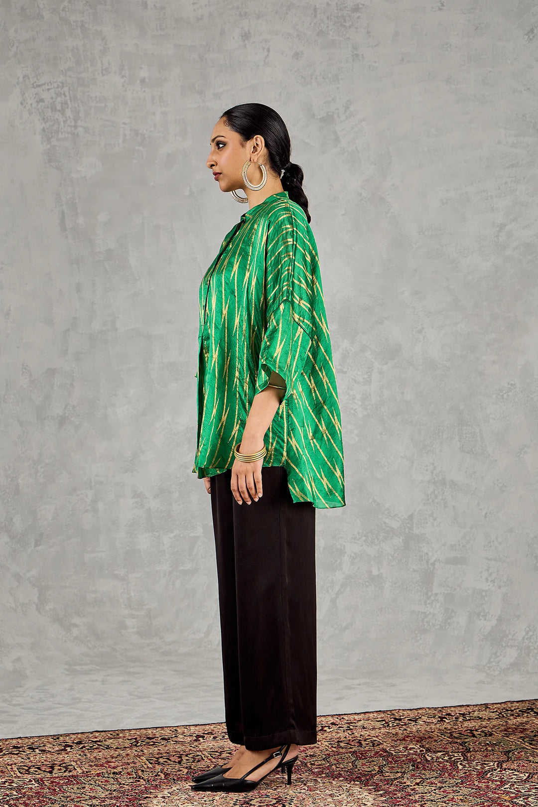 Green Zig-Zig Namah Tunic Set