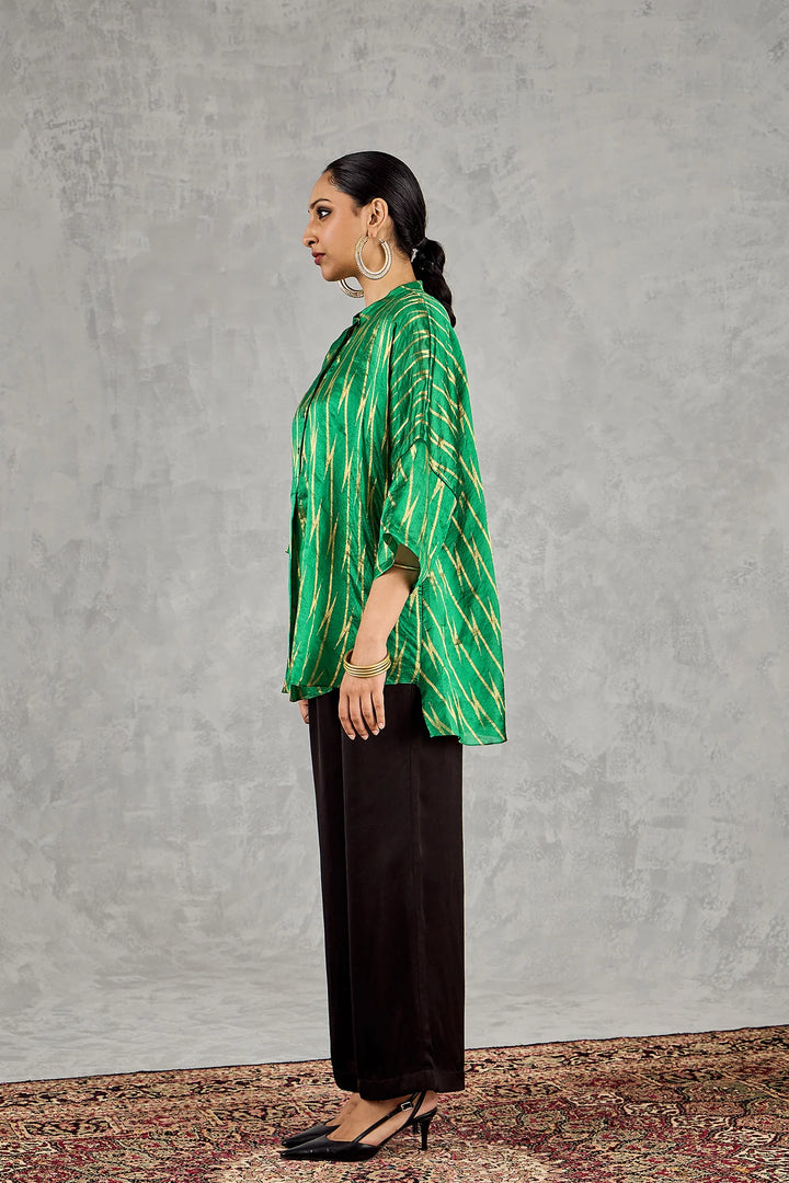 Green Zig-Zig Namah Tunic Set