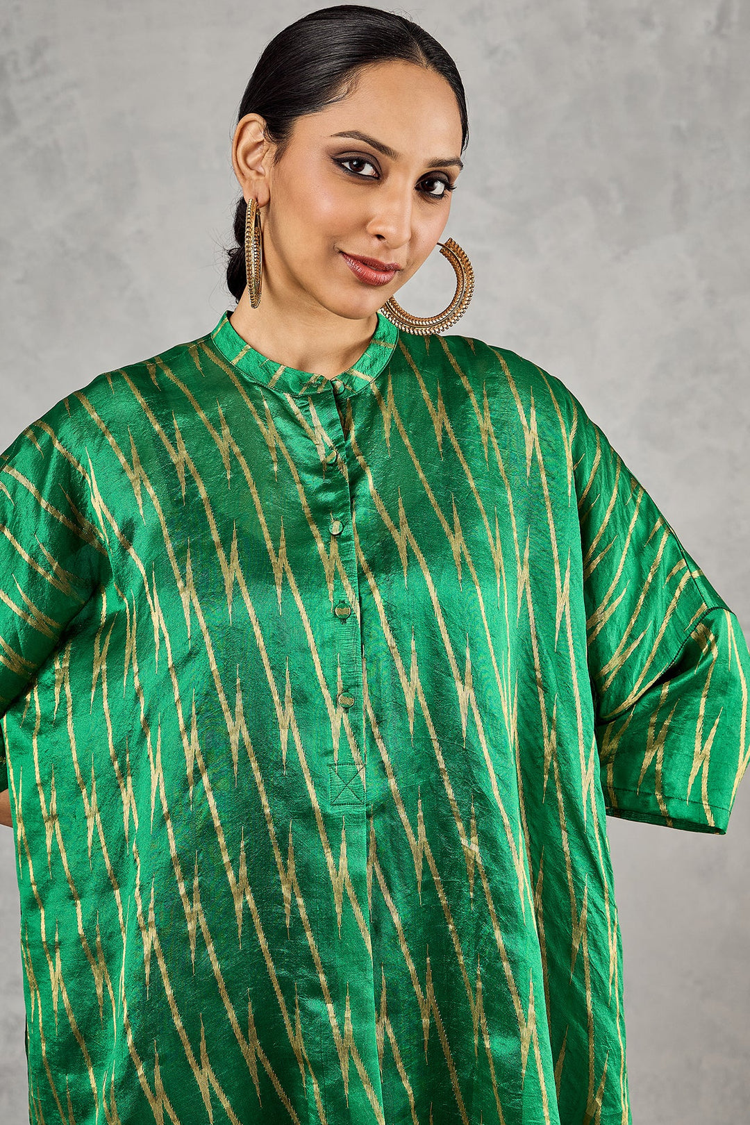 Green Zig-Zig Namah Tunic Set
