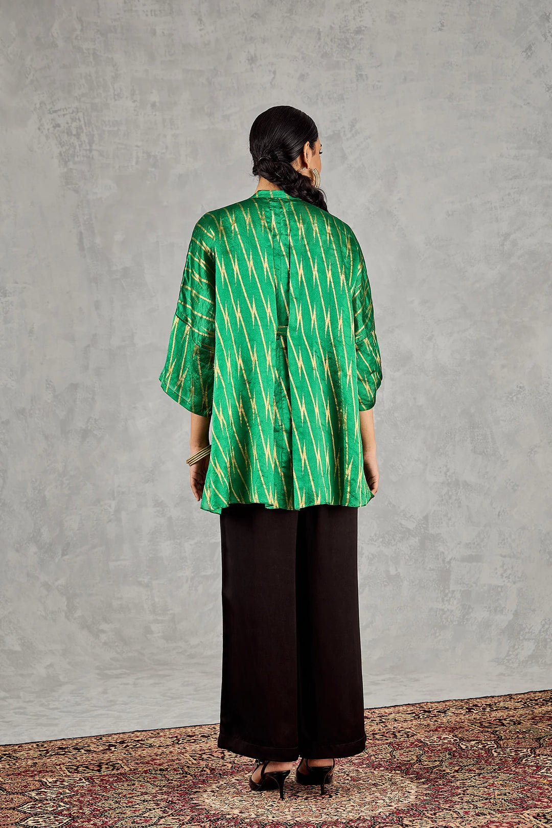 Green Zig-Zig Namah Tunic Set