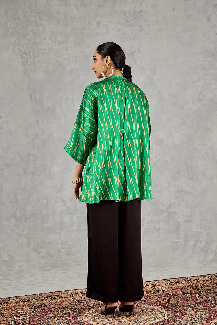 Green Zig-Zig Namah Tunic Set