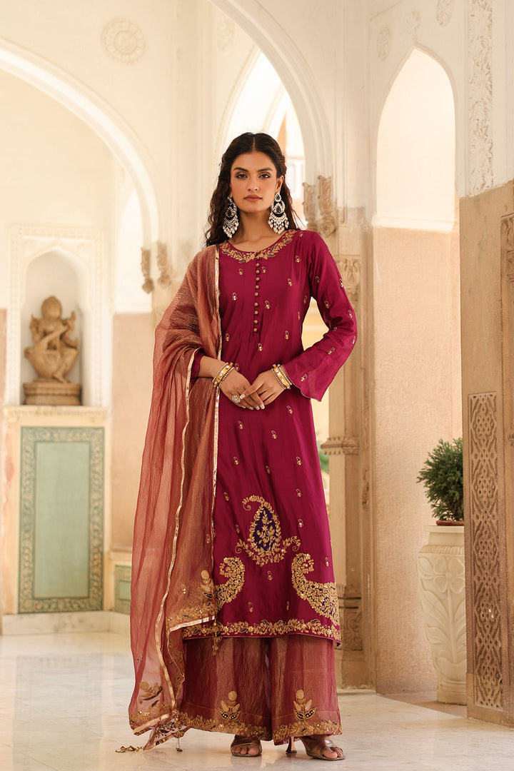 riwayat applique long kurta set