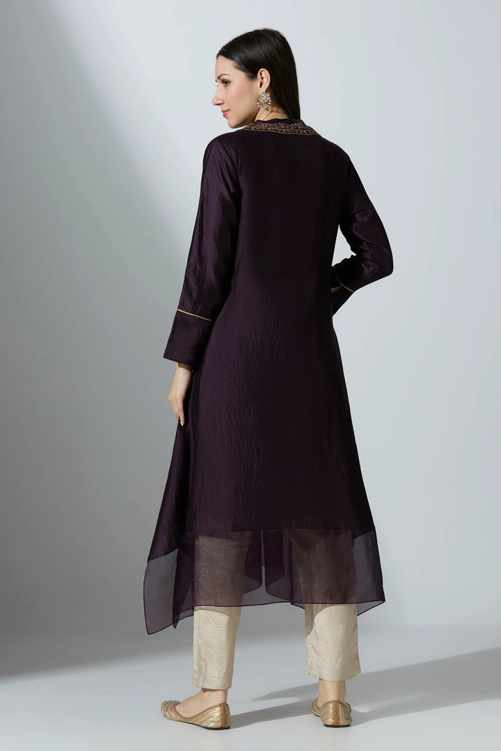 Purple Silk Kurta