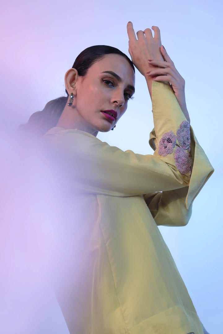 Yellow Silk Shirt