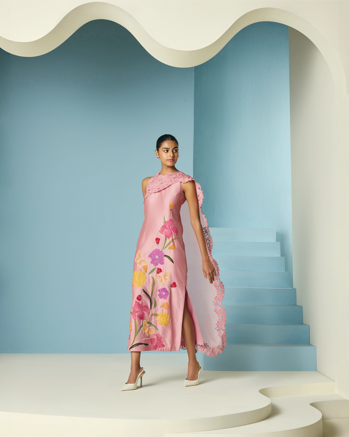 Blush Drape Detail Dress