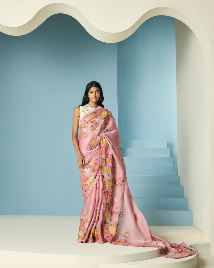 Ivory Origami Applique Beaded Top