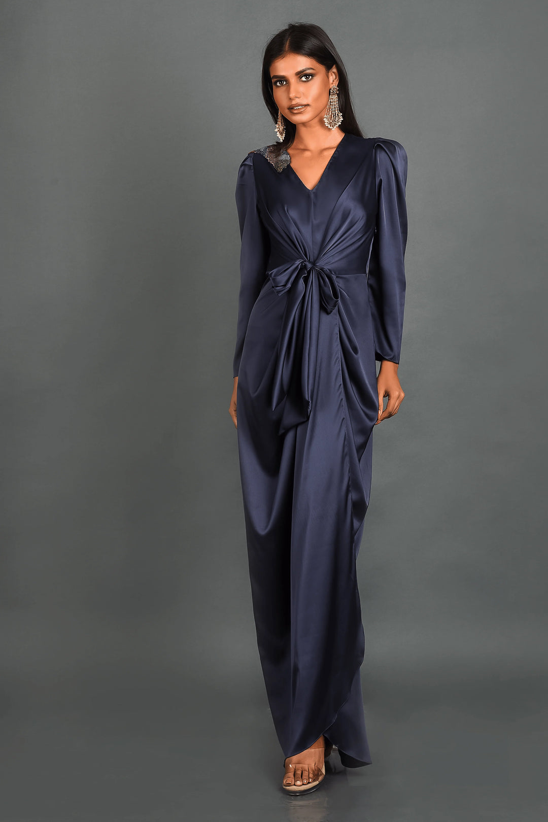 Blue Satin Dress