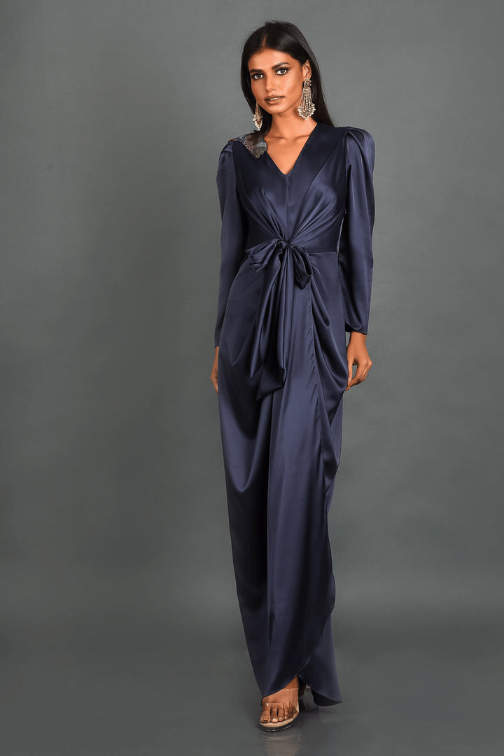 Blue Satin Dress