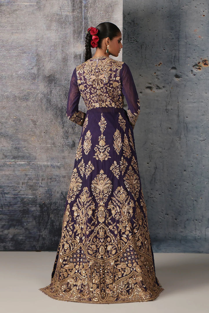 Zar-Rang Purple Jacket Lehenga Set