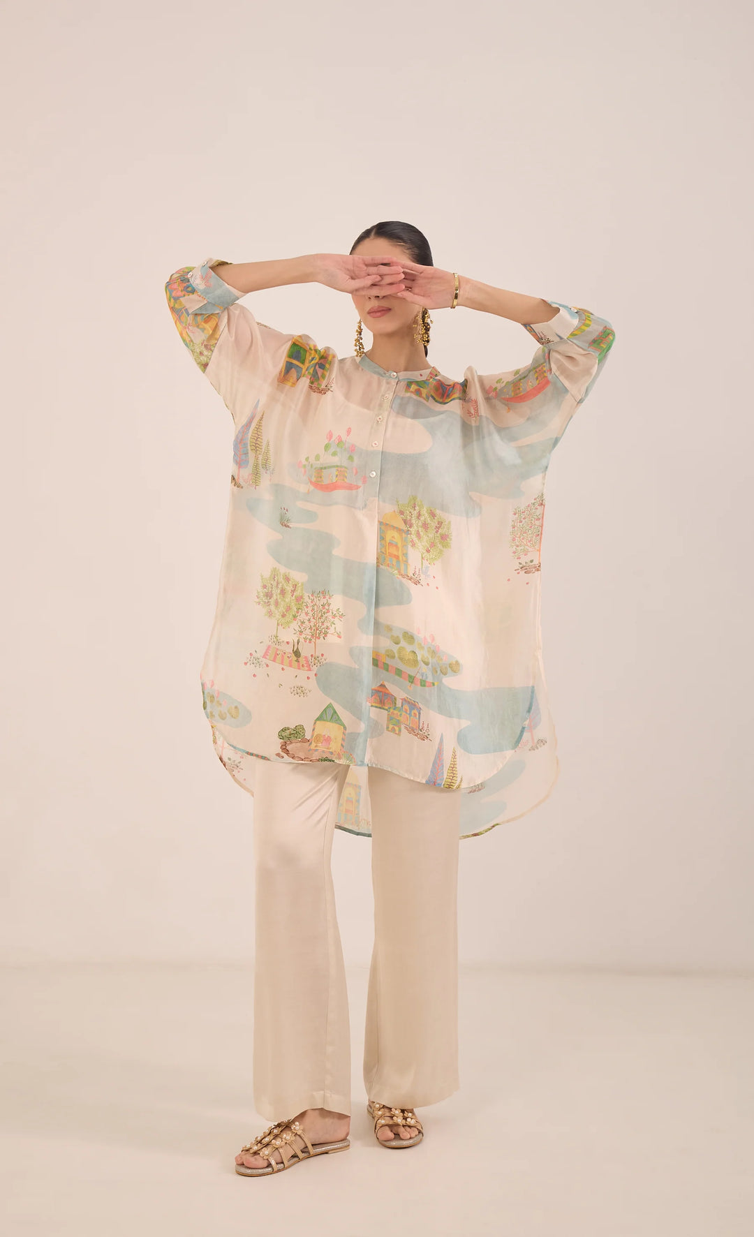 Safar: Silk Organza Kimono Co-ord Set