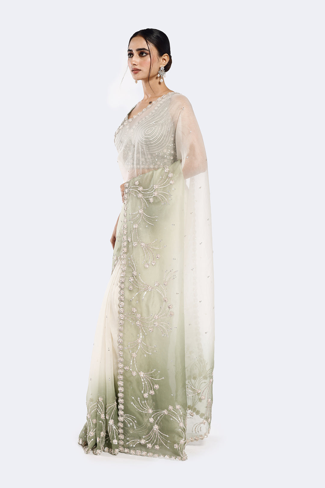 Lily Embellished Organza Saree