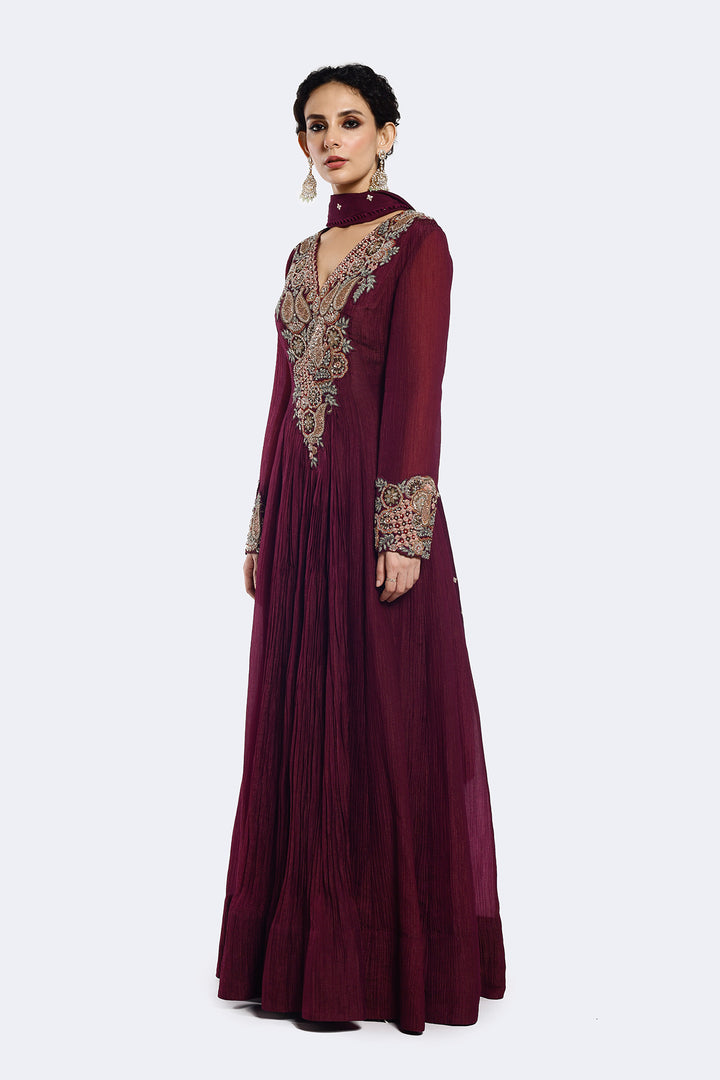 Bedecked Paisley Anarkali Suit Set