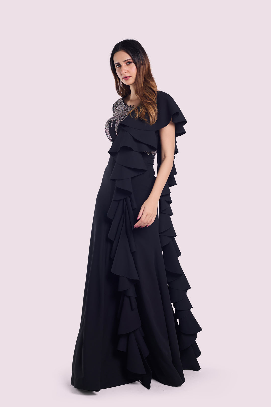 soft ruffle gown