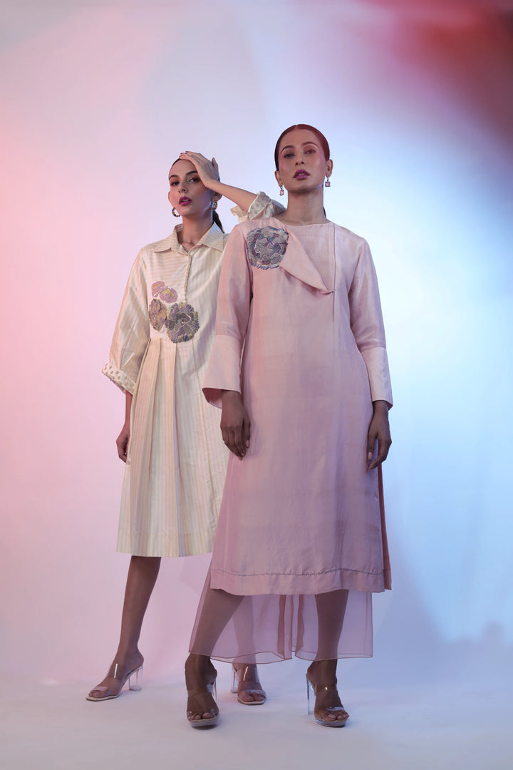 Pink Silk Kurta With Pant