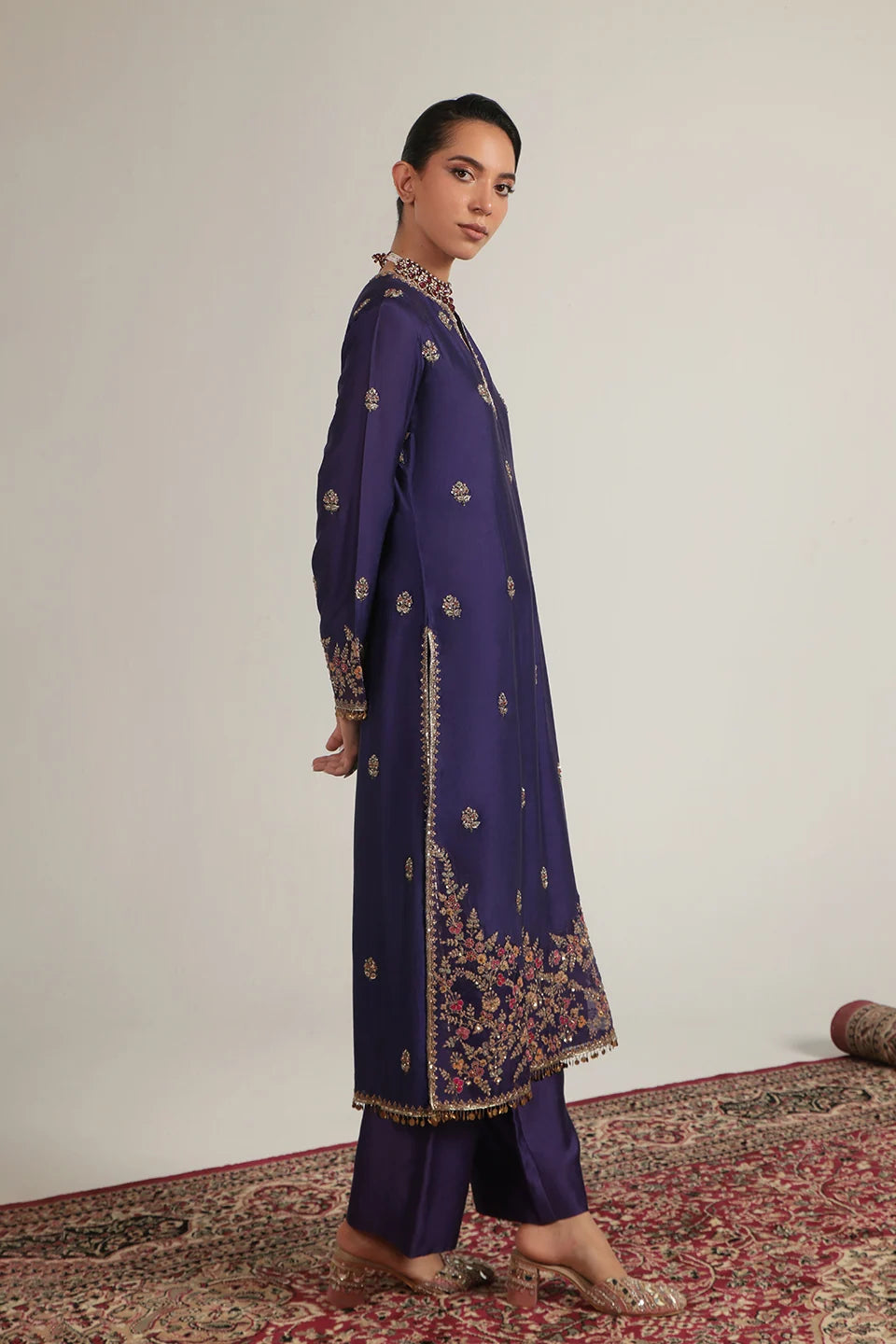 Zar-Rang Purple Farshi Kurta Set