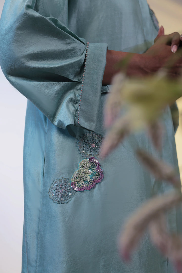 Blue Silk Dress