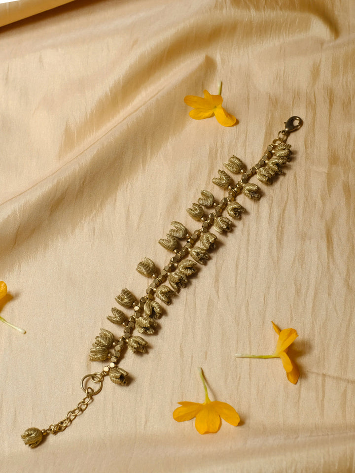 Gold Brocade Mogra Bracelet