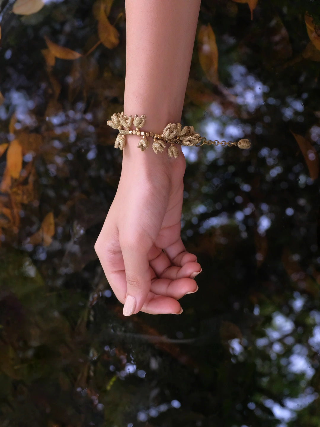 Gold Brocade Mogra Bracelet