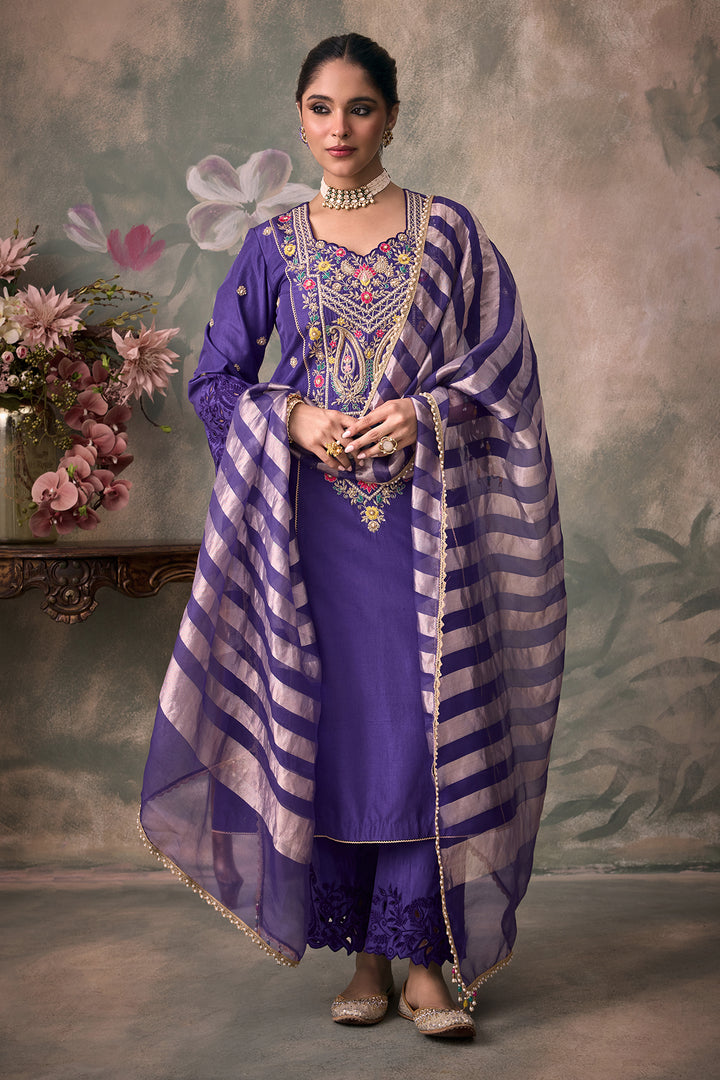 Afreen Teal Tissue Organza Dupatta