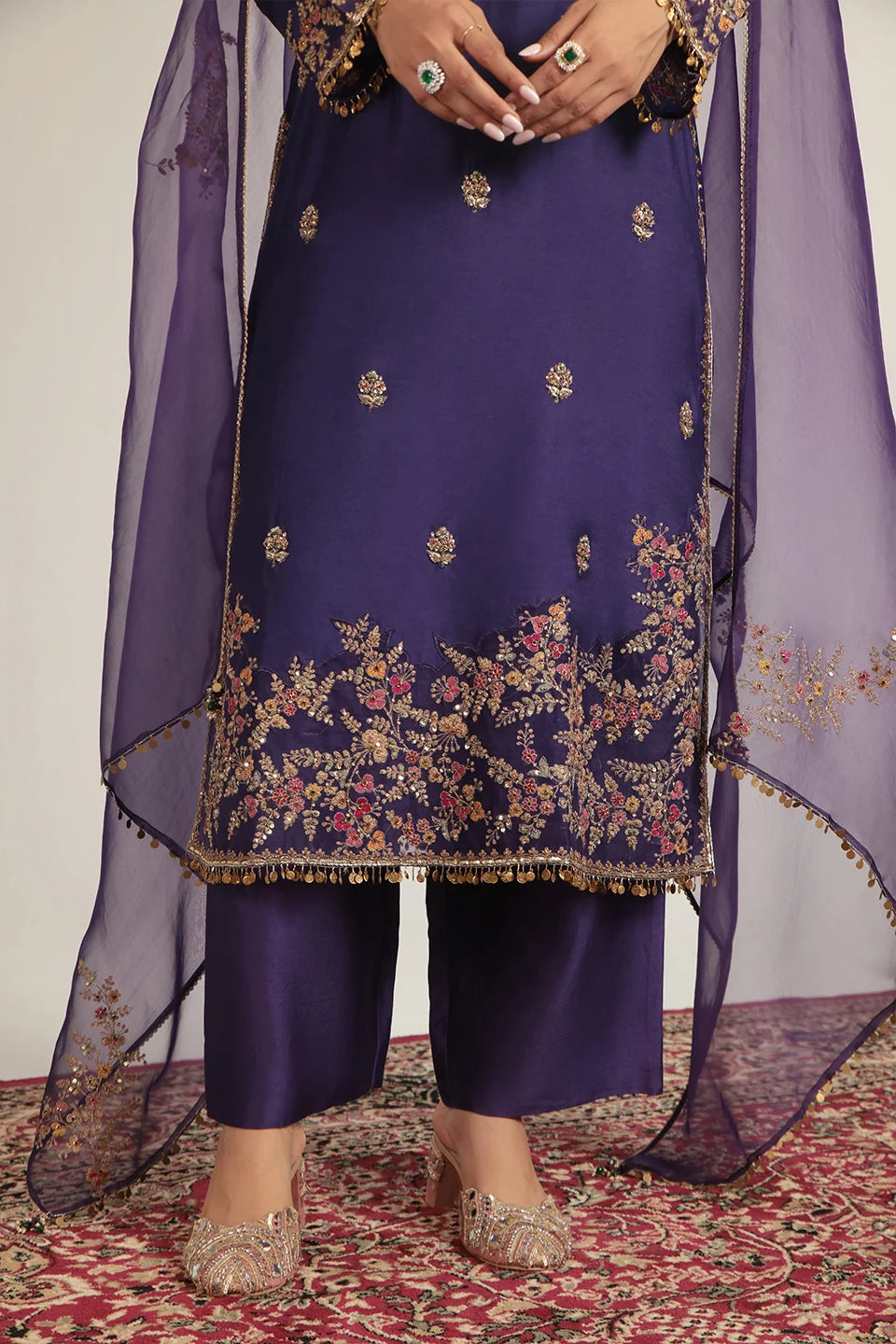 Zar-Rang Purple Farshi Kurta Set