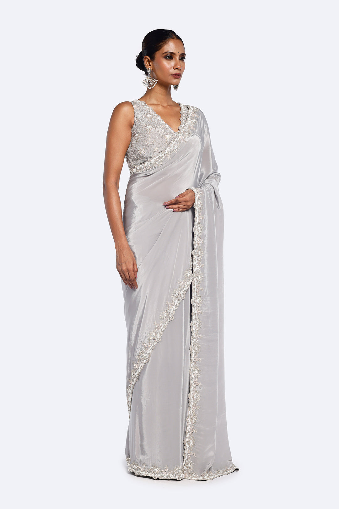 Bedecked Crepe Saree