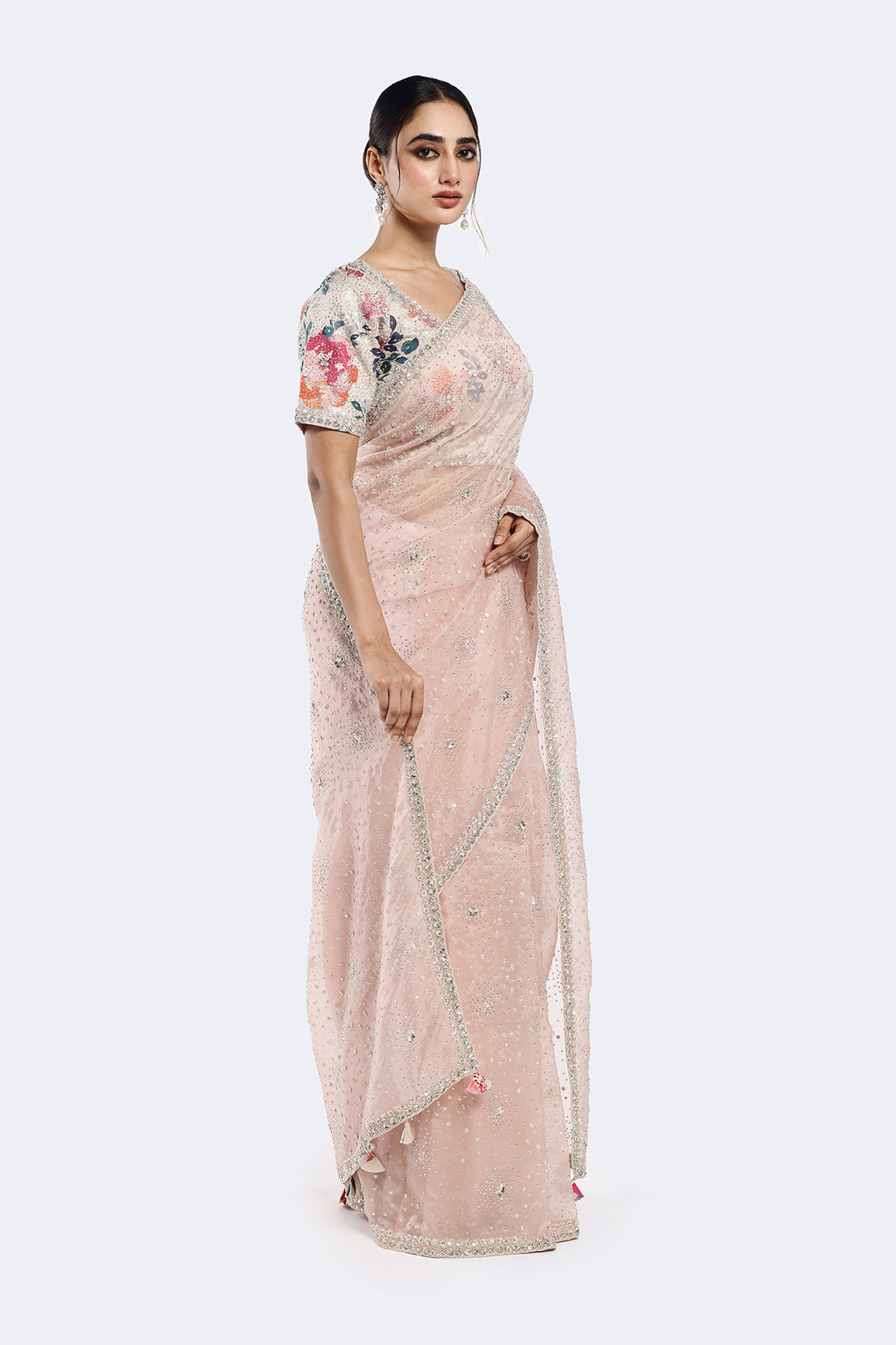 Floral Sequinned Saree