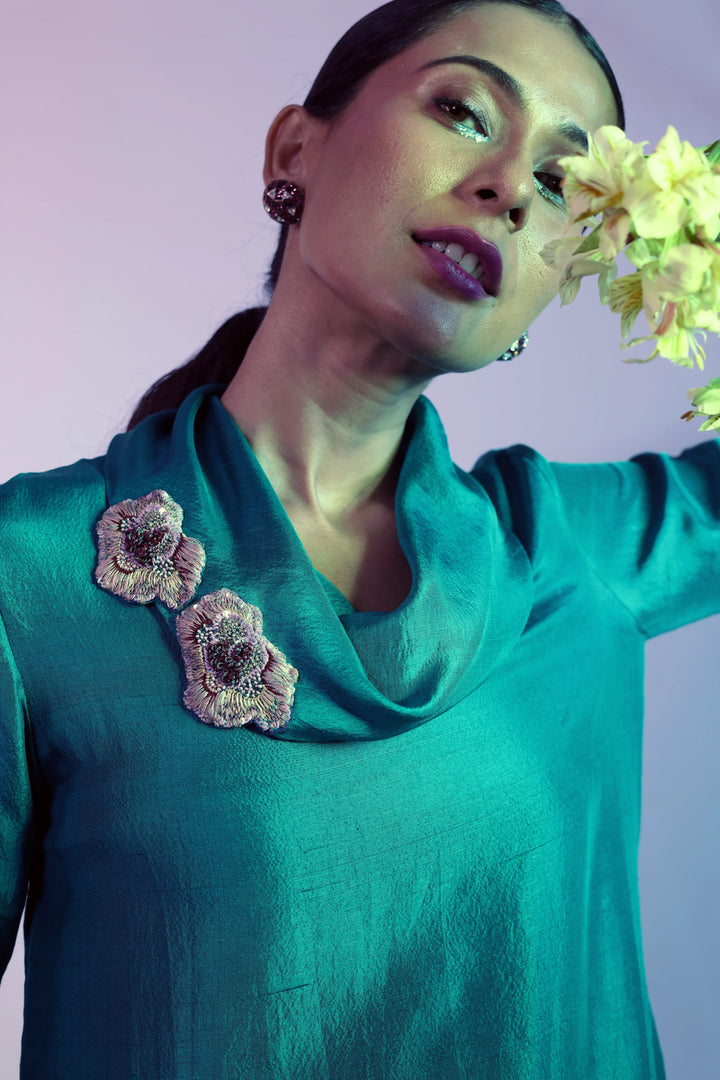 Blue Silk Top