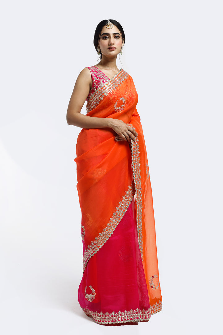 Gotta Patti Ombre Organza Saree