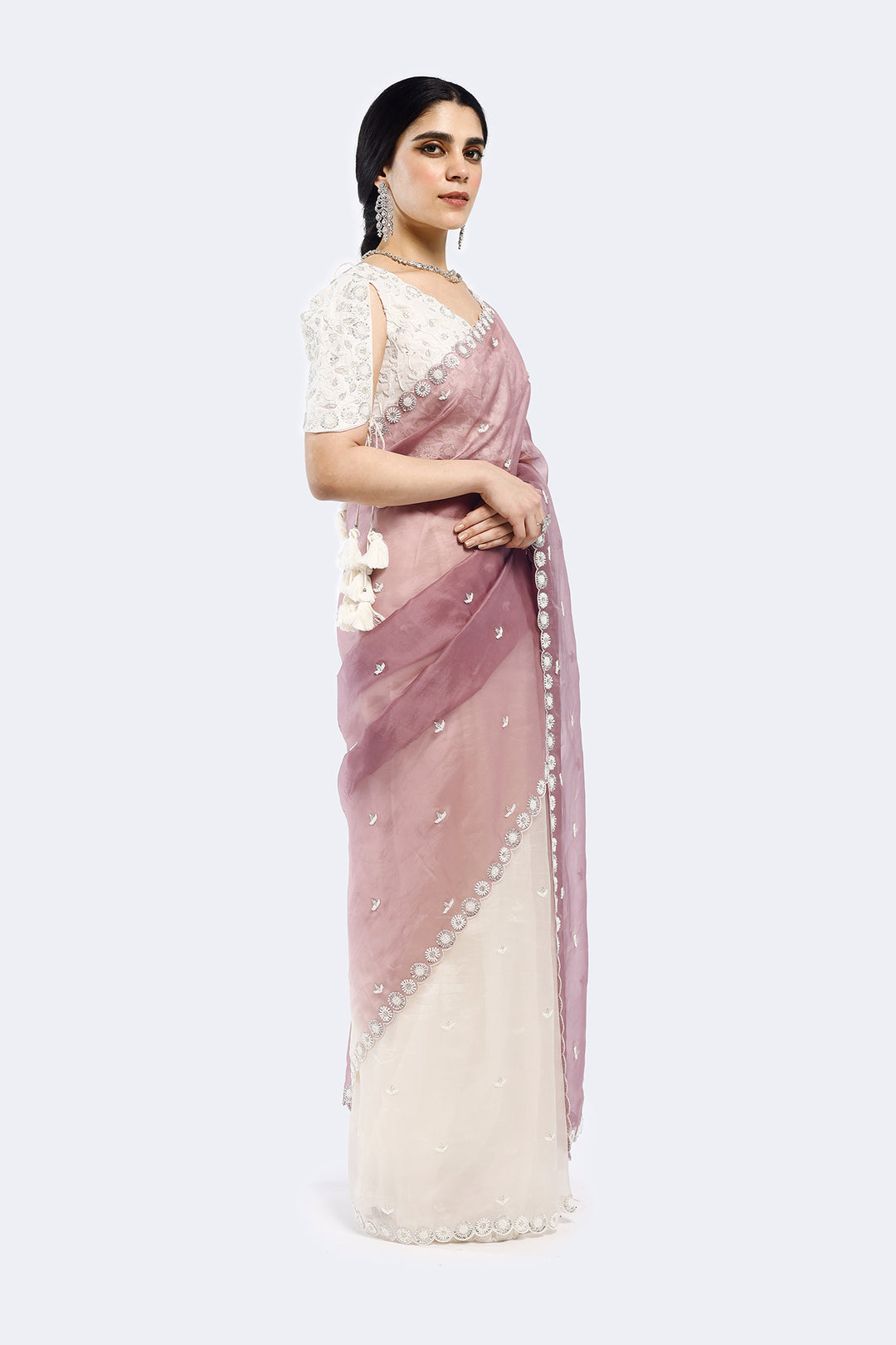 Cutout Organza Saree