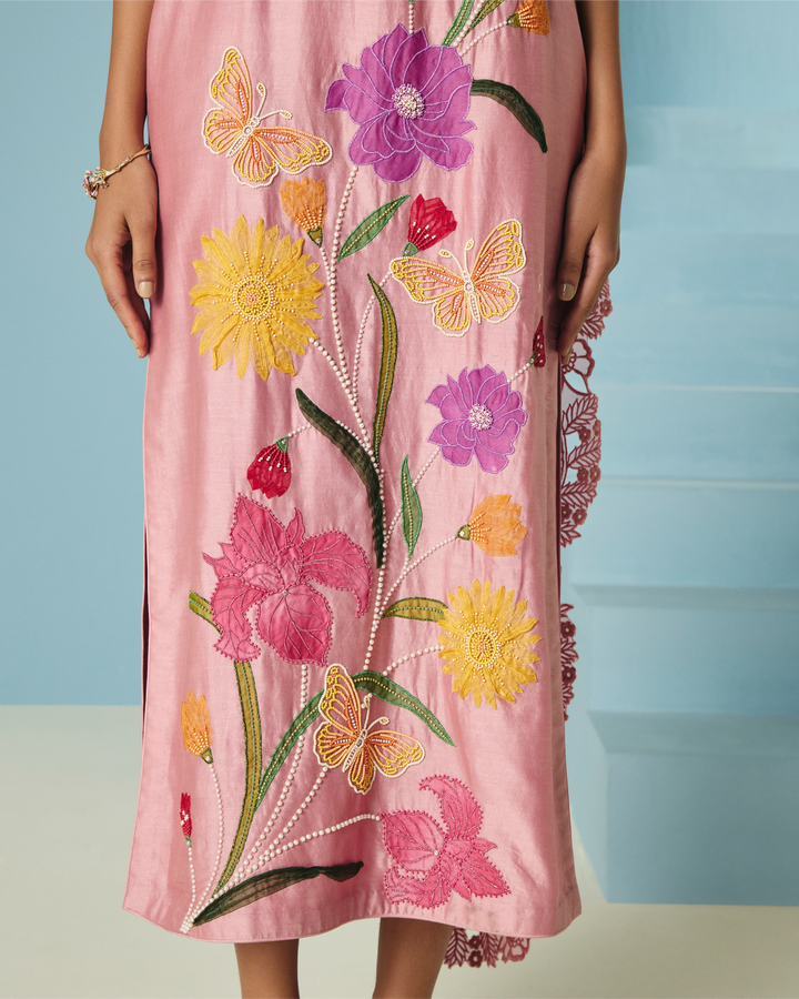 Blush Drape Detail Dress