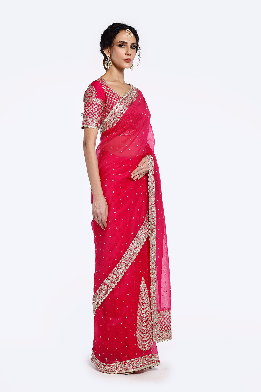 Pine Organza Saree