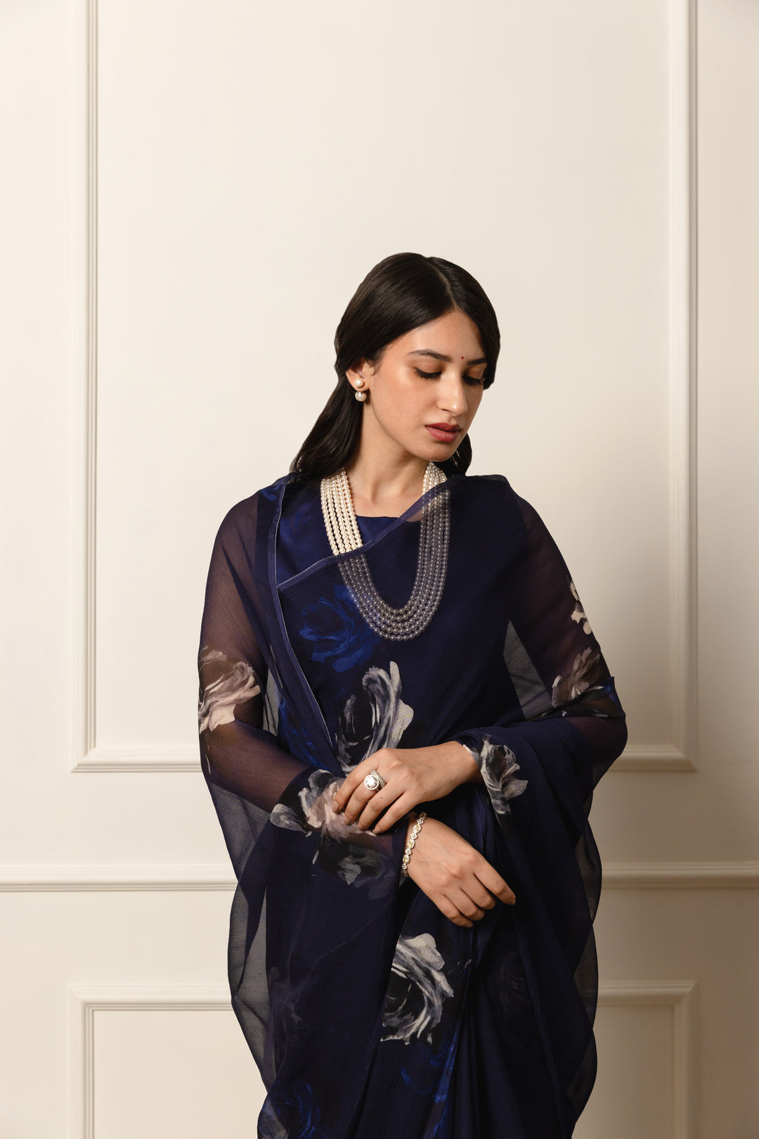 regime printed french chiffon saree