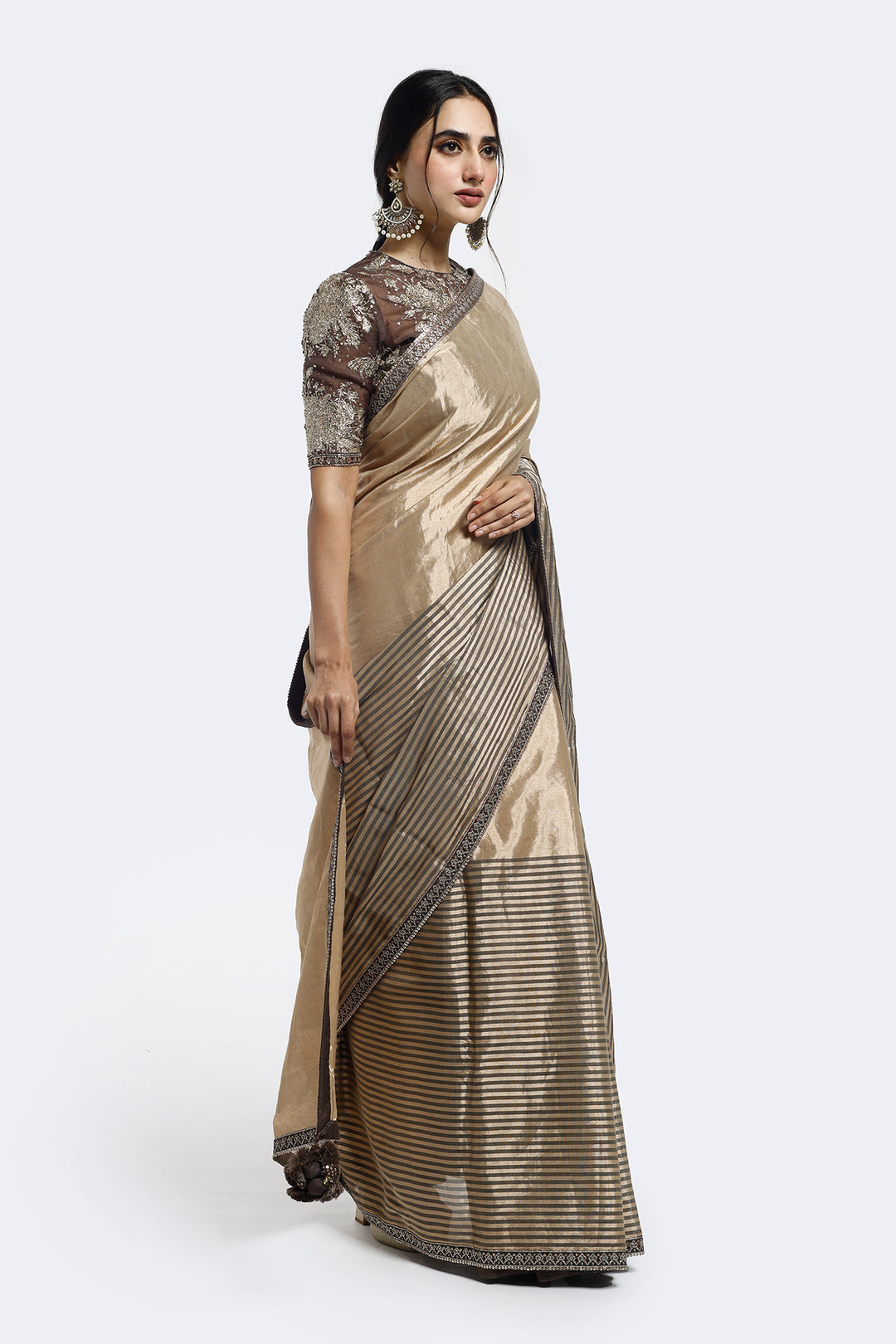 Striped Tissue Saree