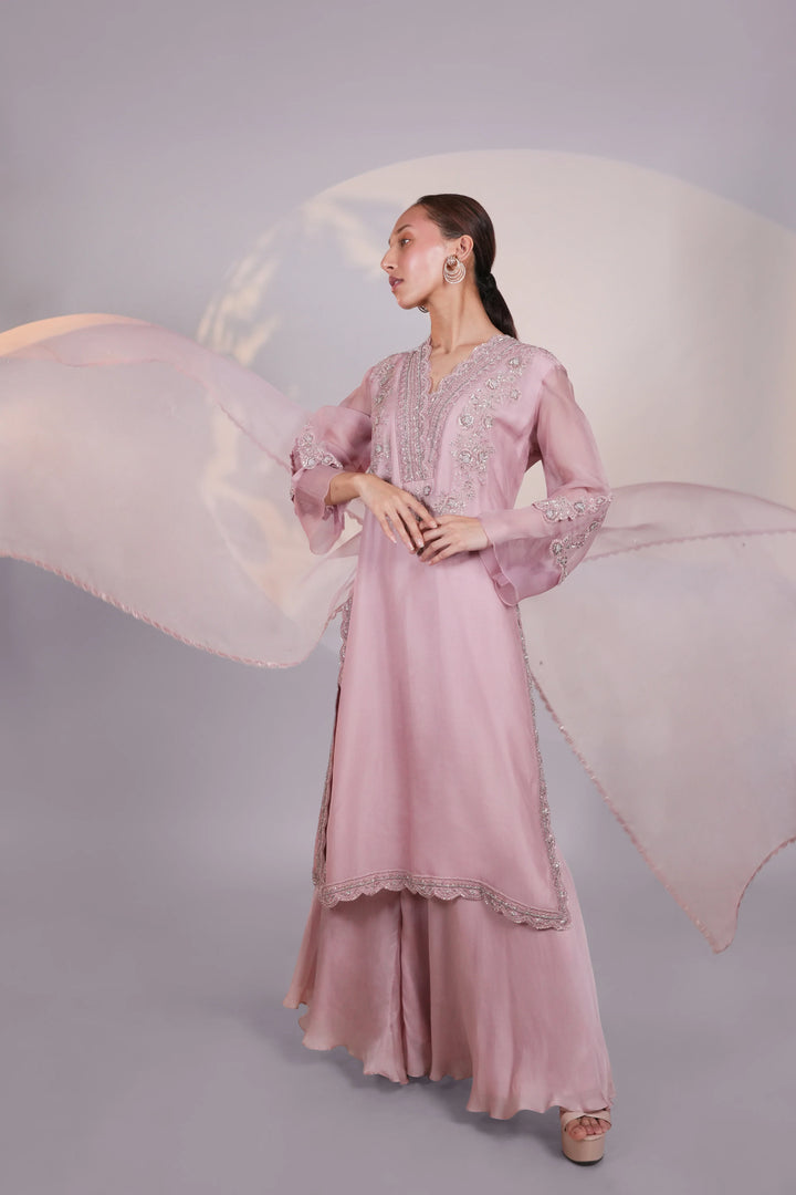 Pink Organza Kurta