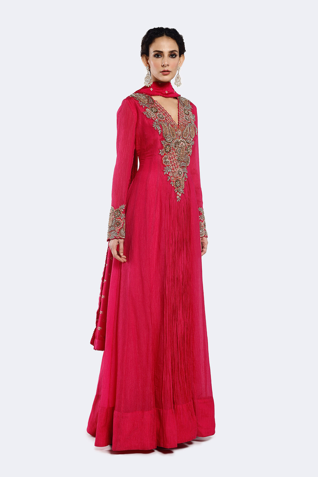 Bedecked Paiseley Anarkali Suit Set