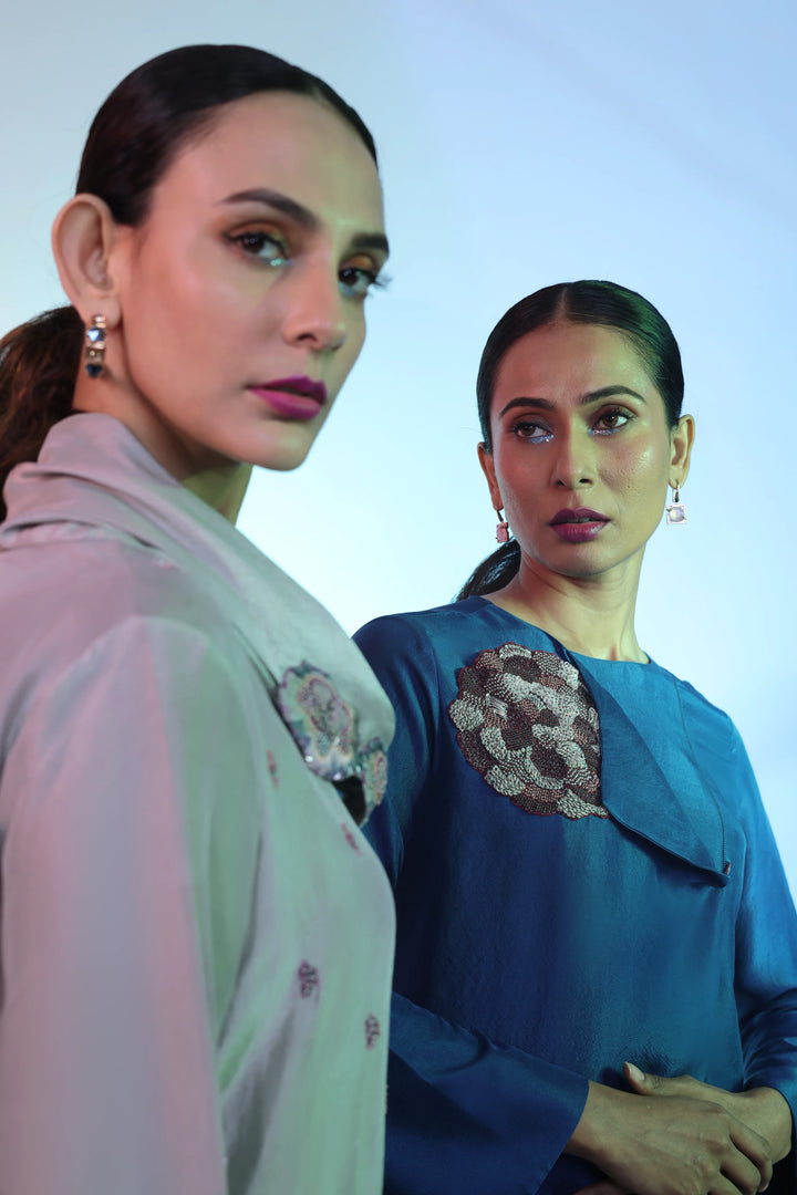 Blue Silk Kurta