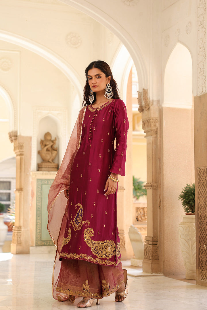 riwayat applique long kurta set
