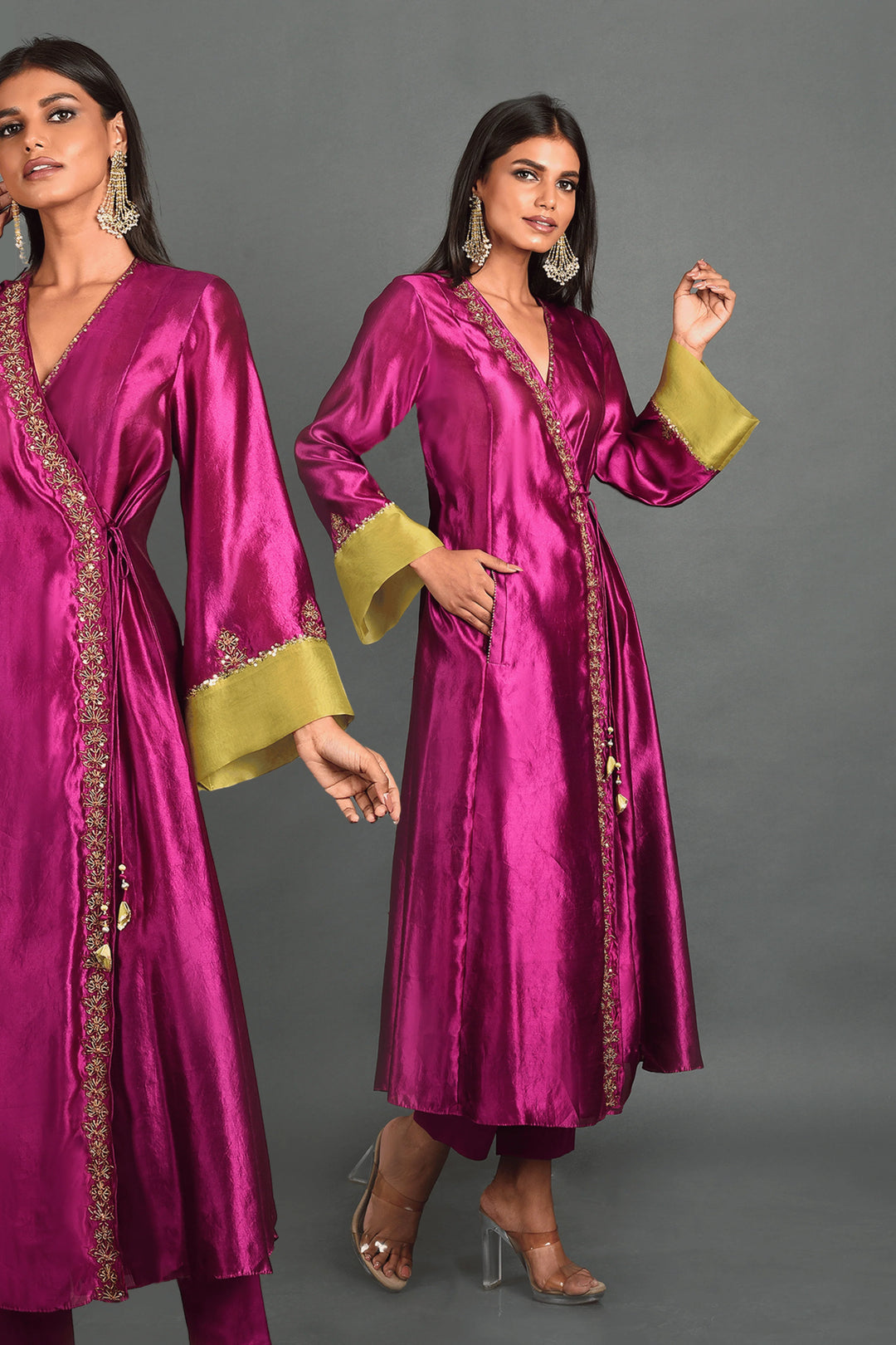 Pink Silk Kurta With Pant