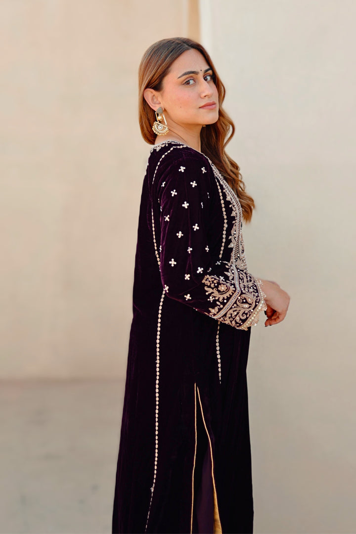 marya- long a-line kurta with salwar