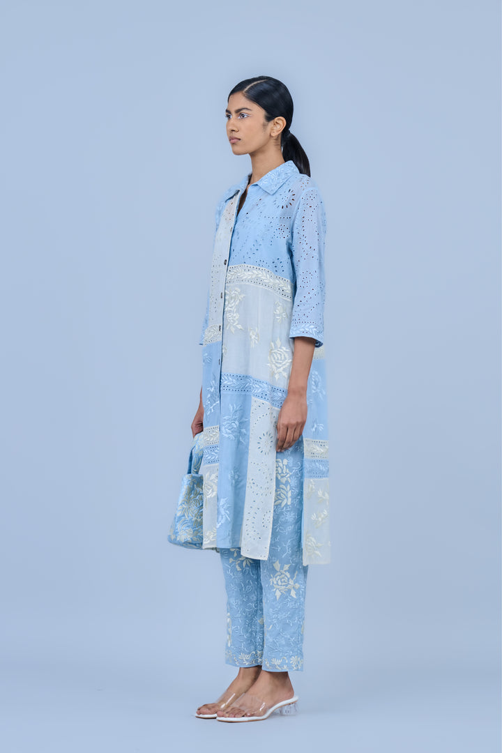 ice ecru cutwork long shirt