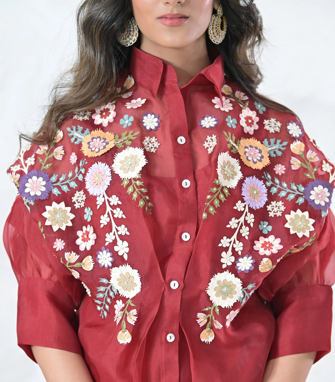 Phool-Patti Organza Shirt Set