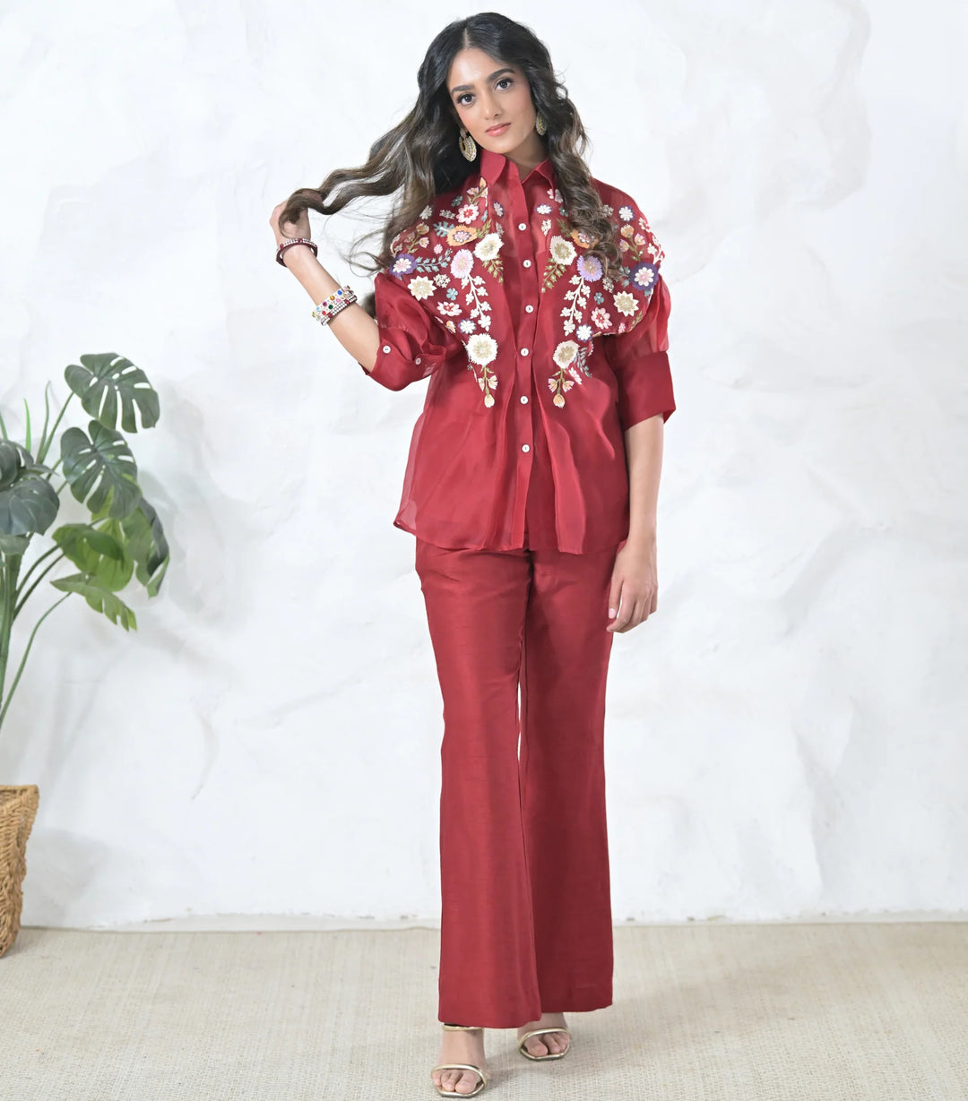 Phool-Patti Organza Shirt Set