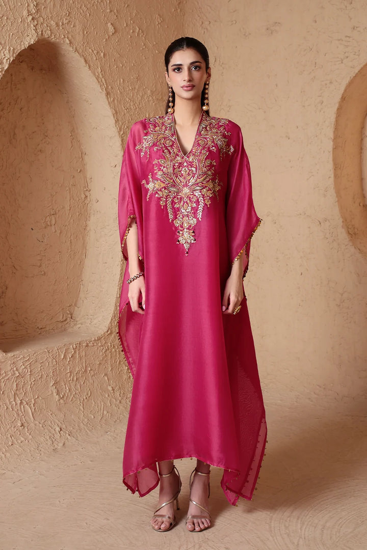 Zar-Rang Pink Heavy Kaftan Set