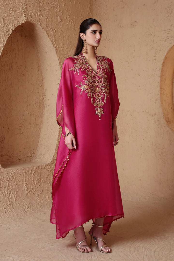 Zar-Rang Pink Heavy Kaftan Set