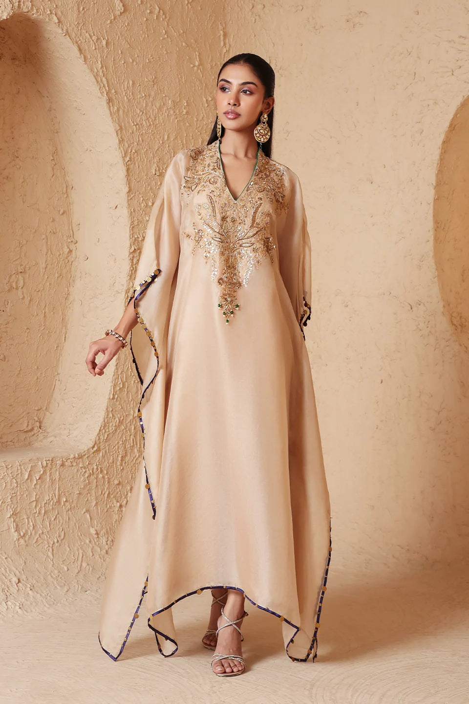 Zar-Rang Ivory Heavy Kaftan Set
