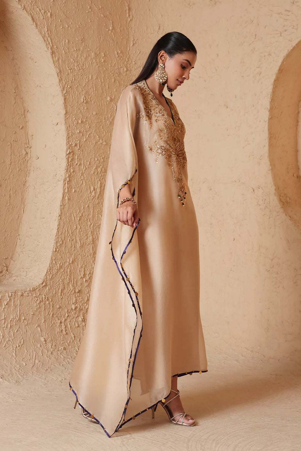 Zar-Rang Ivory Heavy Kaftan Set