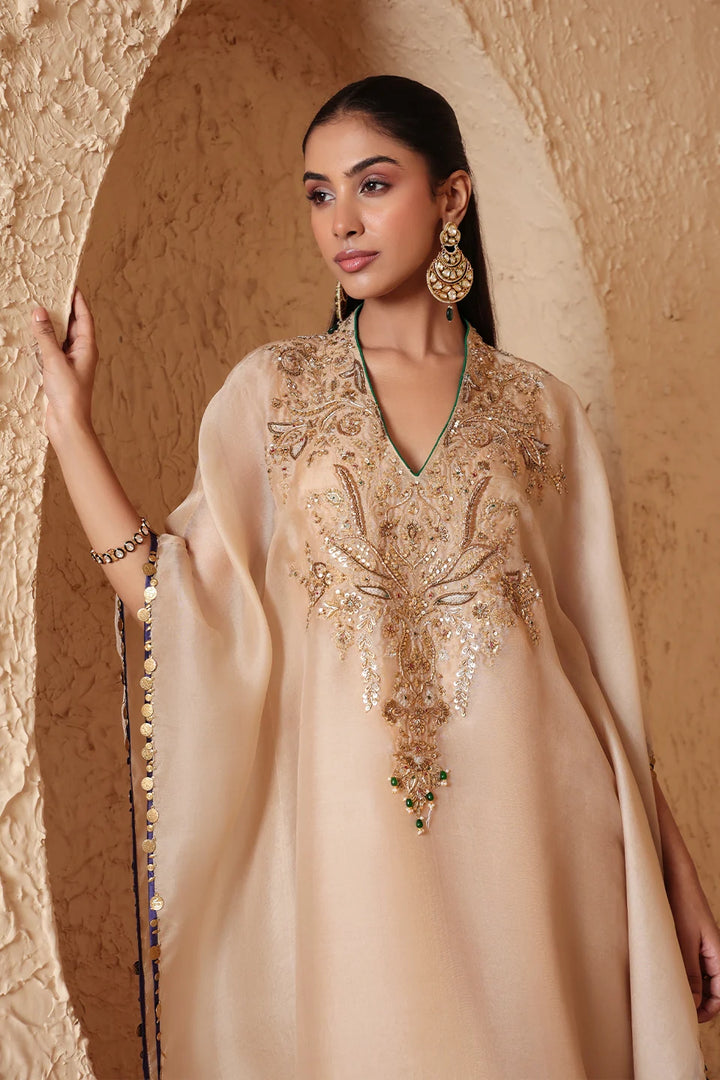 Zar-Rang Ivory Heavy Kaftan Set